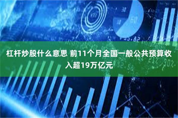 杠杆炒股什么意思 前11个月全国一般公共预算收入超19万亿元