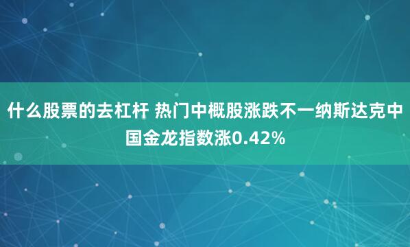 什么股票的去杠杆 热门中概股涨跌不一纳斯达克中国金龙指数涨0.42%