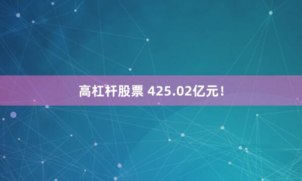 高杠杆股票 425.02亿元！