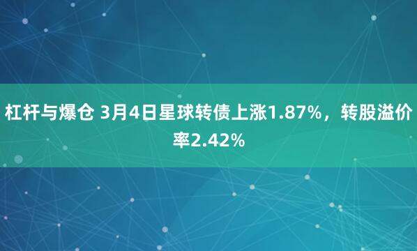 杠杆与爆仓 3月4日星球转债上涨1.87%，转股溢价率2.42%